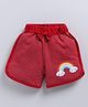 FUN A2Z Cotton Sinker Polka Dots & Rainbow Printed Shorts - Maroon