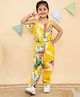 AJ Dezines Pure Cotton Sleeveless Tropical Printed Top & Coordinating Pant Set - Yellow
