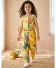 AJ Dezines Pure Cotton Sleeveless Tropical Printed Top & Coordinating Pant Set - Yellow