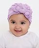 Arendelle Cotton Bow Applique Detailed Turban Cap - Purple