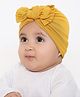 Arendelle Cotton Bow Applique Detailed Turban Cap - Mustard
