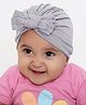 Arendelle Cotton Bow Applique Detailed Turban Cap - Grey