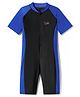 Bosky Half Raglan Sleeves Legged Swimsuit - Royal Blue