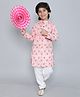 The Magic Wand Cotton Woven Full Sleeves Floral Printed Kurta Pyjama Set - Pink