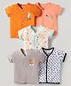 OHMS Single Jersey Knit Half Sleeves Front Open Printed Jhablas Pack Of 5 - Multicolour