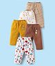 OHMS Single Jersey Knit Lounge Pants with Animal Nautical Theme Print & Stripe Design Pack of 5 - Multicolor