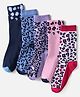 Pine Kids Knit Ankle Length Silvadur Antimicrobial Socks with Leopard Print  Design Pack of 5 - Color May Vary