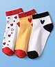 Pine Kids Knit Ankle Length Silvadur Antimicrobial Socks with Heart Print Design Pack of 3 - Color May Vary