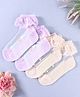 KIDLINGSS Pack Of 2 Frill Detailed Socks - Purple & Beige