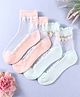 KIDLINGSS Pack Of 2 Hearts Designed & Colour Blocked Socks - Peach & Green