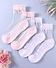 KIDLINGSS Pack Of 2 Hearts Designed & Colour Blocked Socks - White & Light Pink