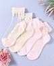 KIDLINGSS Pack Of 2 Hot Air Balloon Designed & Lace Detailed Socks - Yellow & Light Pink