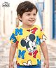 Kookie Kids Disney Single Jersey Knit Half Sleeves T-Shirt With Mickey Mouse Graphic - Yellow