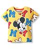 Kookie Kids Disney Single Jersey Knit Half Sleeves T-Shirt With Mickey Mouse Graphic - Yellow
