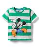 Kookie Kids Disney Single Jersey Knit Half Sleeves T-Shirt With Mickey Mouse Graphics - White
