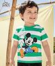 Kookie Kids Disney Single Jersey Knit Half Sleeves T-Shirt With Mickey Mouse Graphics - White