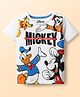 Kookie Kids India Disney Single Jersey Knit Half Sleeves T-Shirt with Mickey Mouse Graphics - White