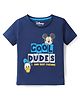Kookie Kids India Disney Single Jersey Knit Half Sleeves T-Shirt with Mickey Mouse Graphics - Navy Blue