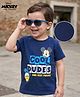 Kookie Kids India Disney Single Jersey Knit Half Sleeves T-Shirt with Mickey Mouse Graphics - Navy Blue