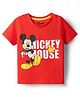 Kookie Kids Disney Single Jersey Knit Half Sleeves T-Shirt With Mickey Mouse Graphics - Red