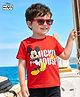 Kookie Kids Disney Single Jersey Knit Half Sleeves T-Shirt With Mickey Mouse Graphics - Red