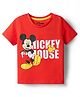 Kookie Kids Disney Single Jersey Knit Half Sleeves T-Shirt With Mickey Mouse Graphics - Red