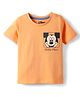 Kookie Kids Disney Single Jersey Knit Half Sleeves T-Shirt With Mickey Mouse Graphic - Orange