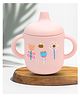 SUN & SHINE Silicone Baby Sippy Cup with Handle | Travel Sipper Water Bottle for Boy or Girl| Food Grade Mug | Spill Proof Tumbler| Kid Milk Bottles with Cap | 6 Months to 3 Years | 180 ml (Pink)