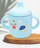 SUN & SHINE Silicone Baby Sippy Cup with Handle | Travel Sipper Water Bottle for Boy or Girl| Food Grade Mug | Spill Proof Tumbler| Kid Milk Bottles with Cap | 6 Months to 3 Years | 180 ml (Blue)