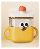 SUN & SHINE | Sipper Water and Milk Bottle For Kids | Baby Training Water Cup with Handle, Silicone Straw & Cap | Sippy Cup Face Print | Bottle For Kids | 300 ml | 6 months - 6+ years (Orange, 300 ml)