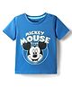 Kookie Kids Disney Single Jersey Knit Half Sleeves T-Shirt With Mickey Mouse Graphics - Blue