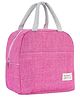 House of Quirk Insulated Reusable Lunch Bag Tote Bag For Three Layer Thick Fabric Women Lunch Bag For School Picnic Office Outdoor Gym (Linen Pink), 3 Liters