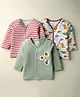 OHMS Single Jersey Knit Full Sleeves Jhablas with Animal Print & Stripes Pack of 3 - White Red & Light Green