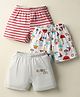 OHMS Single Jersey Knit Knee Length Shorts with Nautical Theme Print & Stripes Pack of 3 - Multicolor