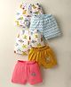 OHMS Single Jersey Knit Knee Length Shorts with Animal Print Pack of 5 - Multicolor