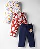 OHMS Single Jersey Knit Full Length Lounge Pants with Dino Print Pack of 3 - Multicolor