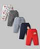 OHMS Single Jersey Knit Full Length Lounge Pant with Animal Print & Stripes Pack of 5 - Multicolor