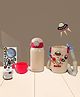 Yellow Bee Stainless Steel Space Theme Flask for Boys & Girls- 500 ml, Cream
