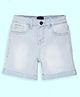 Kiddopanti Denim Washed Roll Up Shorts - Ice Blue