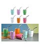 Ji and Ja  Mini Pastel Stainless Steel Tumbler Set| Double-Wall Vacuum Insulated Cup with Lid & Straw| Cocktails, Coffee, Travel, & Party Favors| Drinkware Mug for Toddlers School-90ml