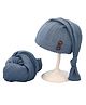 MOMISY Newborn Baby Photography Props, Long Tail Cap and Wrap Set (Blue)
