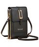 MOMISY Mobile Bag Cellphone Sling Card Holder Wallet Handbag, Transparent Screen, Crossbody Multi-function Shoulder Bag for Girls-Belt (Black)