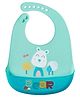 MOMISY Baby Bib For Newborn Waterproof Silicone Apron Wipeable Stain Resistant With pocket - Sea Green Bear