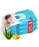 Mee Mee Caring Baby Wet Wipes With Lemon Fragrance Pack Of 3 - 72 Pieces Each