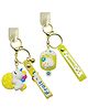 Bunie 3D Cute Unicorn and Cartoon Design Fancy Keychain Pack of 2 - Yellow