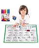 Bunie English Alphabet Reusable Coloring Mat with 12pcs Sketch Pens - Multicolor