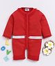 Wonderchild Full Sleeves Heart Stones Embellished Romper - Red