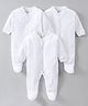 Wonderchild Pack Of 3 Full Sleeves Solid Sleepsuits - White
