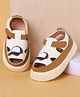 Babyoye Velcro Closure Sandals  with Cap Applique - Brown