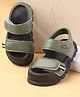 Babyoye Sandals With Velcro Closure with Brand Logo - Olive Green